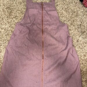 SHEIN Mauve Corduroy Dress with Gold Zipper